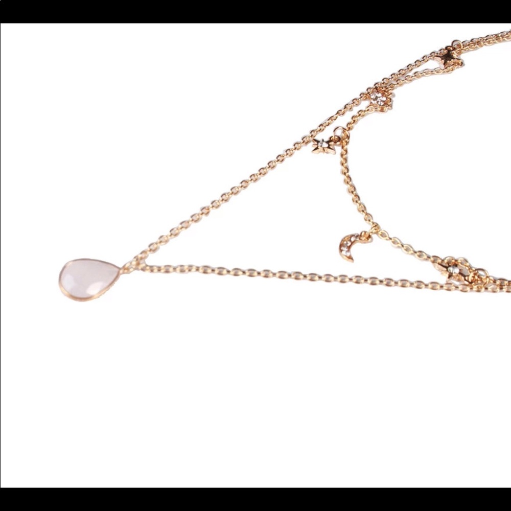 ‘Austria’ Gold Necklace with Stars and Moonstones - Picture 3 of 3